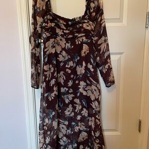 Abercrombie Floral Print Long Sleeve Dress